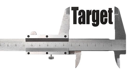 Measuring device with the word Target being measured