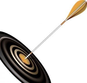 An arrow hitting its target