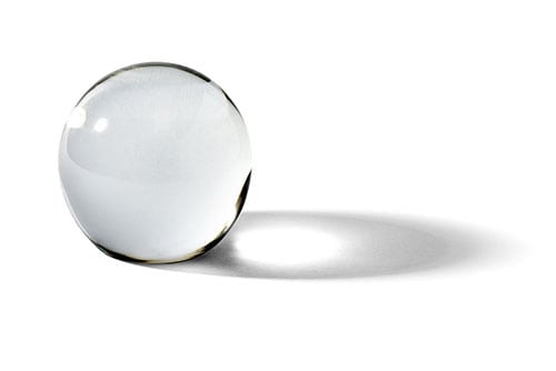 A crystal ball, side-view